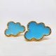 Blue Handmade Brass Cloud Knob